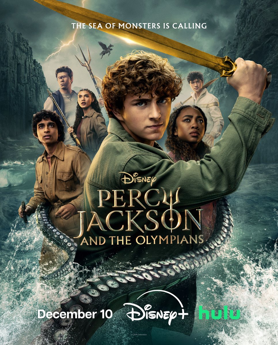 PercySeries's tweet image. Meet us in the Sea of Monsters. The two-episode premiere of #PercyJackson and the Olympians Season 2 is coming to Disney+ and Hulu December 10.