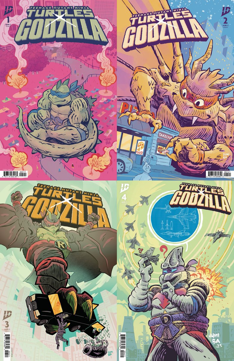 Teenage Mutant Ninja Turtles x Godzilla #1~4 Covers* by Juni Ba