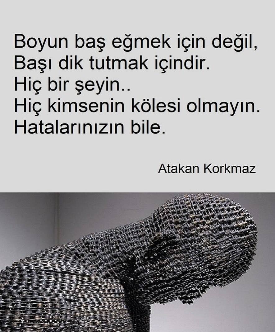بوينىڭىز باش ئېگىشكە ئەمەس،
بېشىڭىزنى تىك تۇتۇش ئۈچۈن.
ھېچ قانداق بىر نېمىنىڭ...
ھېچ كىمنىڭ قۇلى بولماڭ.
ھەتتا خاتالىقلىرىڭىزنىمڭمۇ.

- ئاتاقان قورقماس

facebook.com/tedbiryay/post…