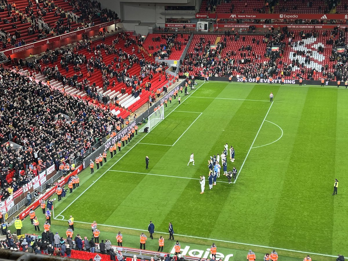 Forest celebrate in front of their fans after an excellent display here at Anfield, as for Liverpool, wow they were poor 👀