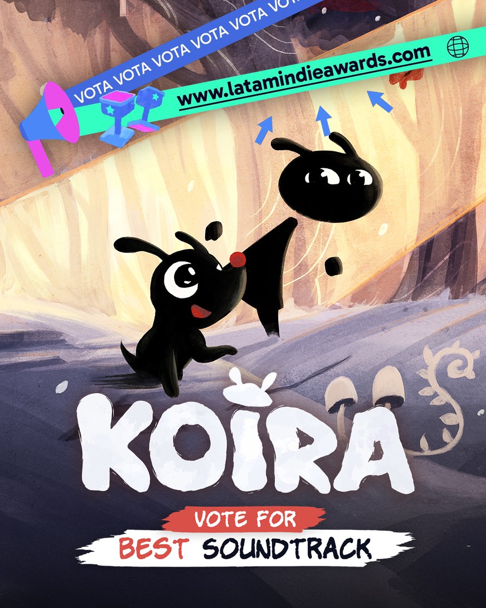 So proud, #Koira’s whimsical music has been nominated for Best Soundtrack at the LATAM Indie Awards <a href="/IndieAwards_/">Latam Indie Awards</a>! Huge congratulations to the team at <a href="/StudioTolima/">Koira OUT NOW🐶 Studio Tolima</a> and good luck to all other nominees! 

Vote for Koira latamindieawards.com/vote until November 30!