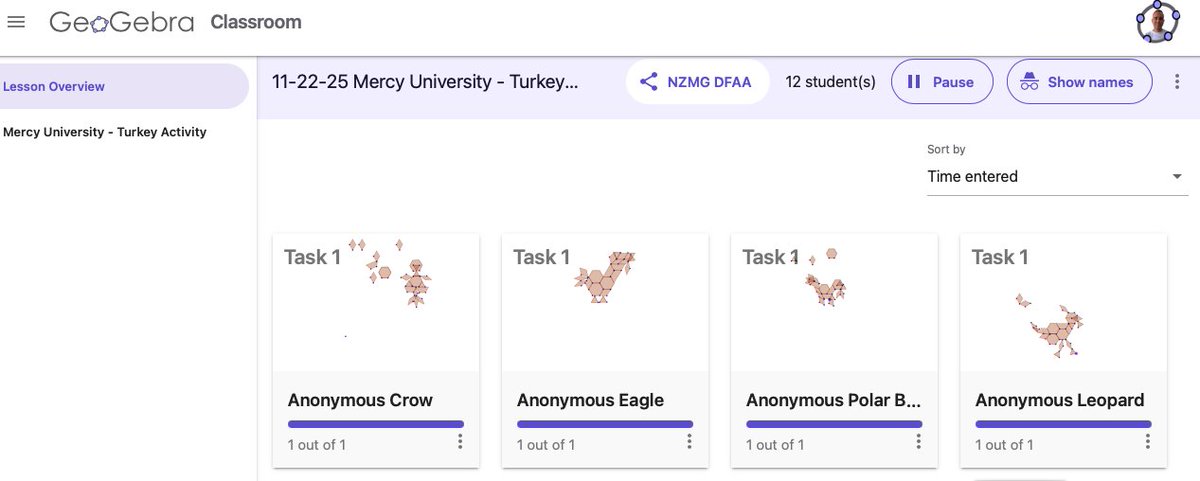 MrValencia24's tweet image. Today STEP ss at Mercy University got to create some turkey #MathArt via @geogebra Classroom #MathPlay🧮🦃👩‍🎨 

#ITeachMath #MTBoS #EdChat #EdTech #MathIsFun #Math