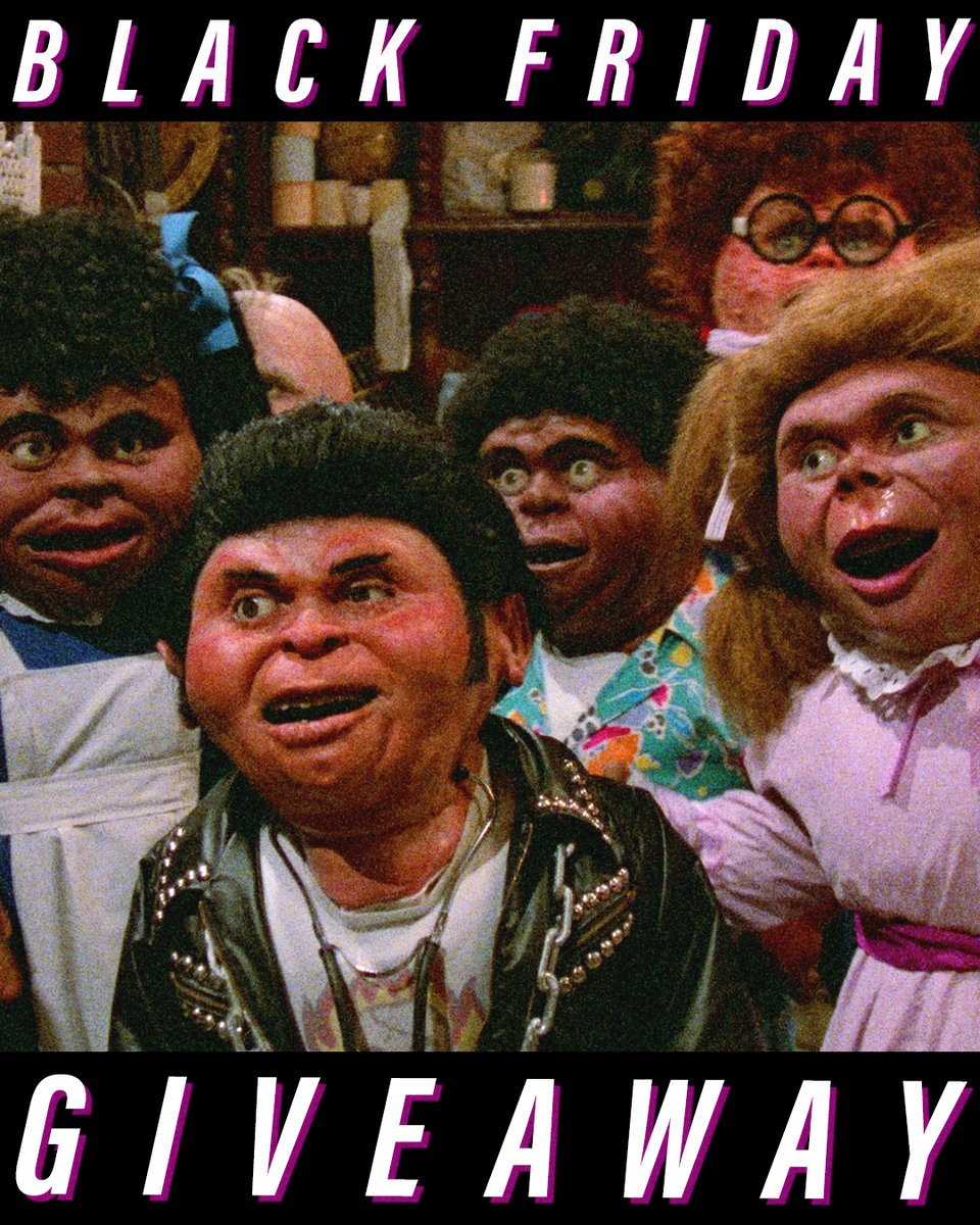 We had so much fun last time—let's do it again! Follow <a href="/VinegarSyndrome/">Vinegar Syndrome</a> and tag a friend who loves the weirdest and wildest movies in the comments by 11:59PM EST Monday (Nov 24) for a chance to win a $25 coupon for the upcoming Slashed and Trashed Black Friday sale!

We're less