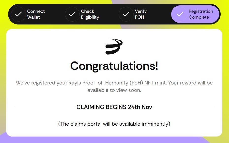 2 dự án ai cũng trúng, check thử nha các bác.

1/Airdrop $MAD
🔰🔰🔰
portal.madness.finance
Có NFT 1.000.000 của Monad thì trúng.

2/ Thêm dự án <a href="/RaylsLabs/">Rayls</a>

Link này
🔰🔰🔰
registration.rayls.com/flow

Điều kiện, thấy ai có làm đều trúng.
Mở claim vào thứ 2 đầu tuần