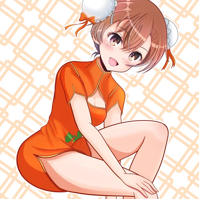 以前描いた御坂さんで!(⁠*⁠'⁠ω⁠`⁠*⁠) #これを見た人はチャイナドレスをTLに放流して下さい #御坂美琴