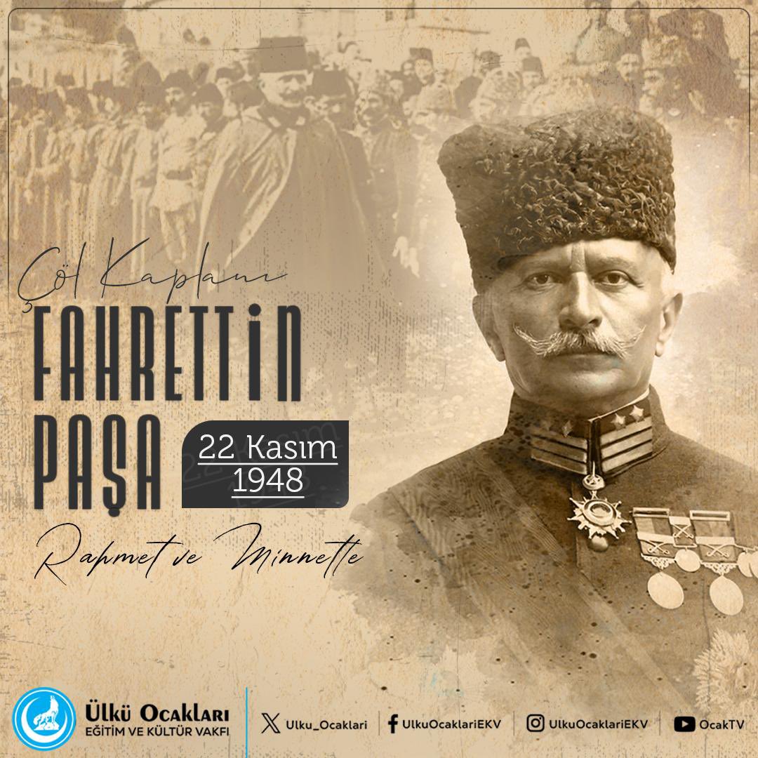 Medine Kahramanı, Çöl Kaplanı Ömer Fahrettin Türkkan Paşa’yı vefatının yıl dönümünde rahmet ve minnetle anıyoruz.