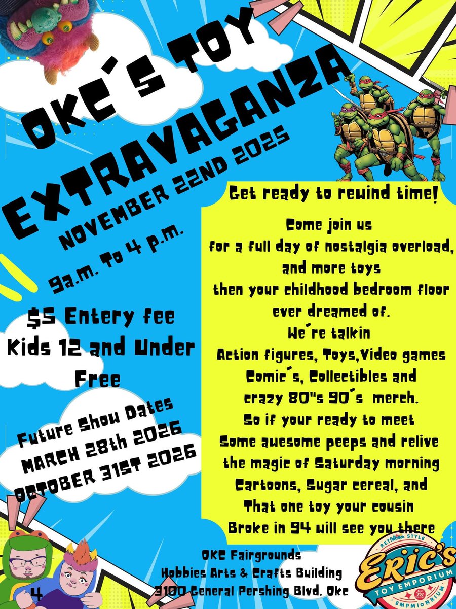 OKC's Toy Extravaganza is TODAY! Come and find that treasure you've been on the hunt for! 🪆🚀🚂