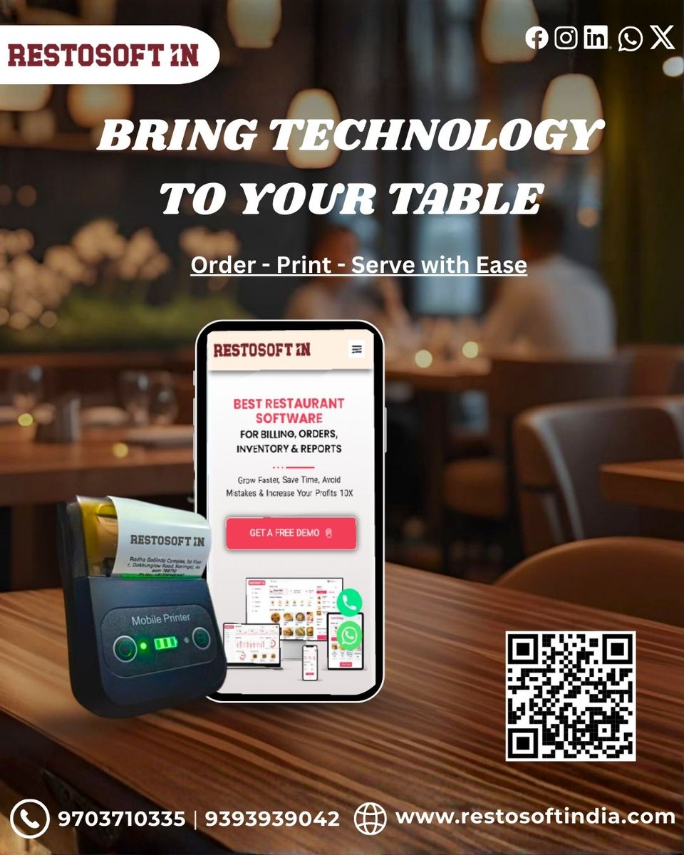 restosoftin's tweet image. Technology meets taste. RestosoftIN helps you handle billing, orders, and inventory with ease. Upgrade your restaurant today.Serve faster. Manage better. Earn more.

📅 Book Free Demo

📞 +91 - 9393939042

#RestaurantPOS #RestosoftIN #BillingSoftware #RestaurantSoftware #POS