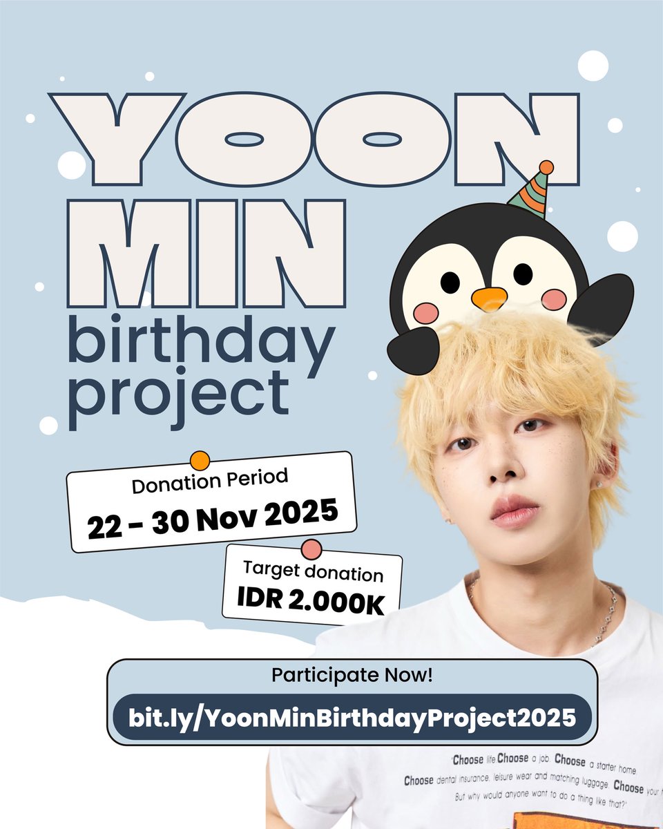 howurlytouse's tweet image. #HOWTOPROJECT | YOON MIN BIRTHDAY PROJECT 🐧

🚨 CALLING OUT TO ALL MINTIES! 🚨
It’s MIN season and let’s celebrate it with something meaningful.

hourly howtouse with @m1nfinity are launching a fan support project to celebrate Yoon Min’s birthday, and you’re invited to be a part…