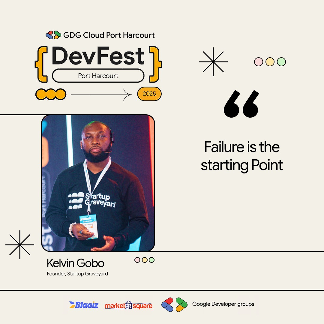 gdgcloudph's tweet image. Mr. Kelvin Gobo broke it down with real data and real truths, ‘How to Build a Startup in Africa: Lesson from the 2024 Startup Graveyard Report.
A powerful session packed with lessons every founder needs to hear. 

#DevFestPH2025 #DevfestPH25
#GDGCloudPortHarcourt #GDGCloudPH
