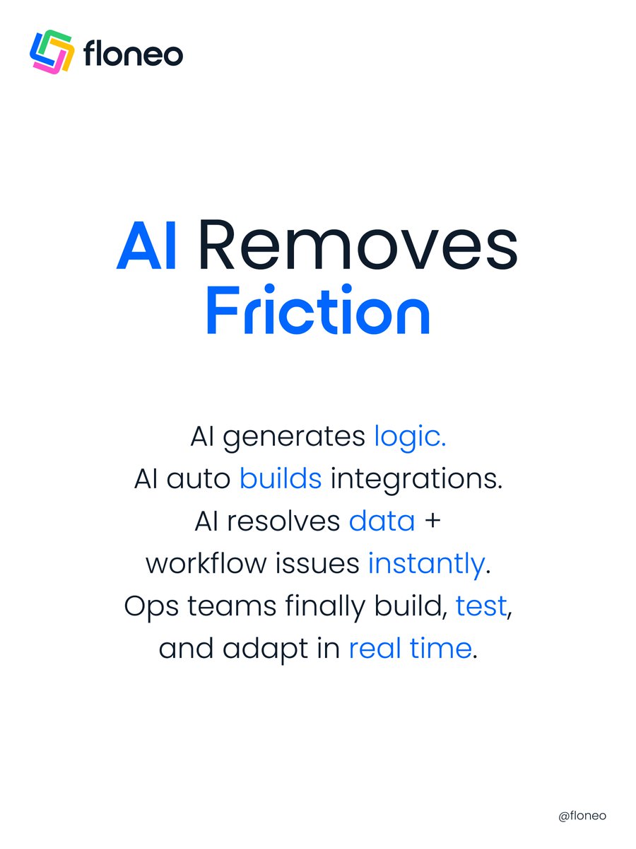 Floneotech's tweet image. The Next Era of Ops: Visual + Intelligent Automation.

LCNC + AI turns slow workflows into real-time systems.   Build→ adapt→ scale ops without bottlenecks. 

Try the Next Era of Ops at floneo

#lowCode  #automation #ai #digitaltransformation #nocode #processautomation
