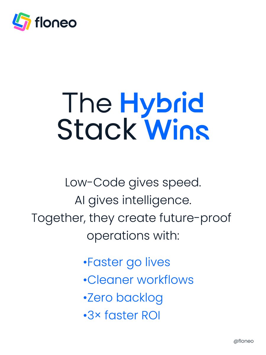 Floneotech's tweet image. The Next Era of Ops: Visual + Intelligent Automation.

LCNC + AI turns slow workflows into real-time systems.   Build→ adapt→ scale ops without bottlenecks. 

Try the Next Era of Ops at floneo

#lowCode  #automation #ai #digitaltransformation #nocode #processautomation