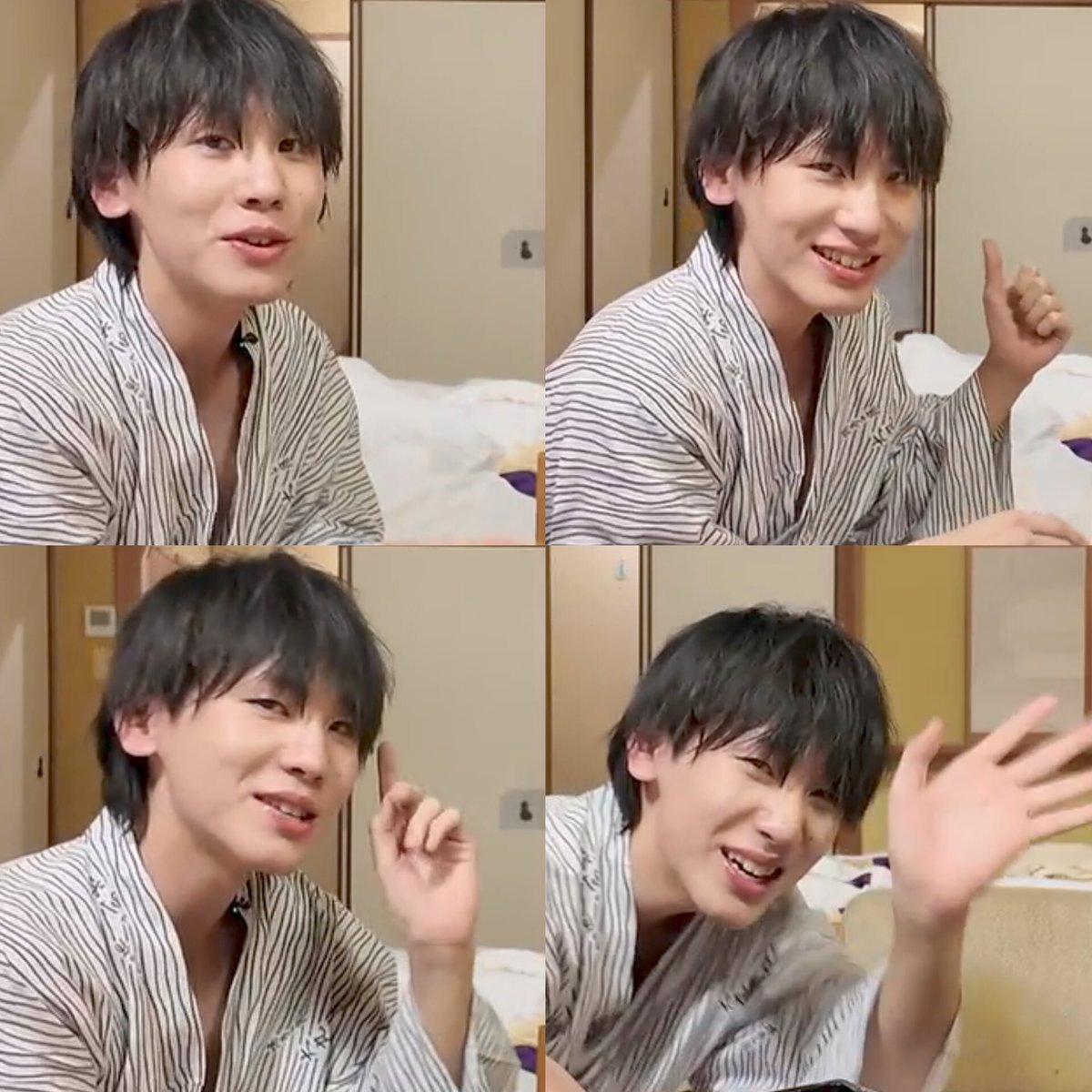 しっぽり飲み最後💛💜

💛あ〜ぁ〜辛いが､､､
ご機嫌で歌いながらせくちーな太腿チラチラさせて🫣
踊りながら進んでくみっちゃん😍
💜出て行っちゃいました  僕も行ってきます
しょうがないなぁみたいなお顔でばいばーいするきょーた君🤭
第二弾もめっちゃ楽しみにしてるよー💕
#おにサブ　#おにラブ