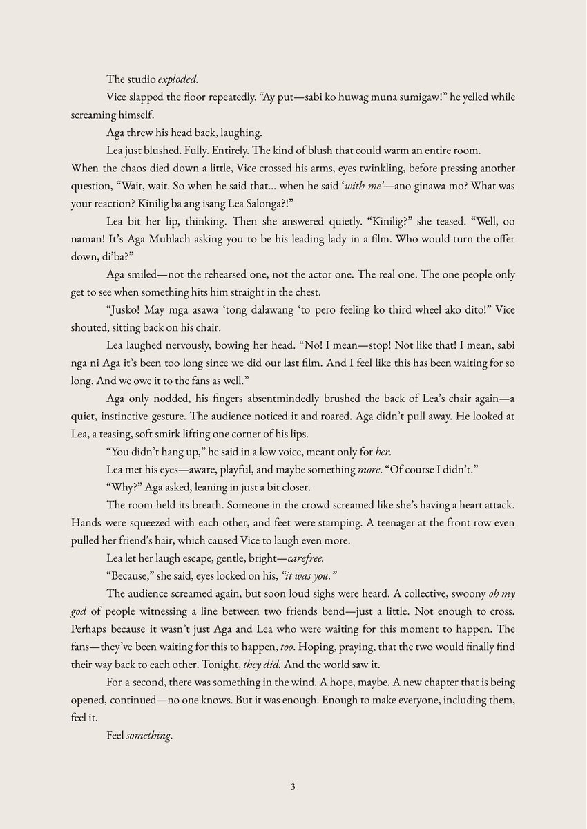 pov: ggv is back on air after the show ended in year 2020. and vice’s first guests are Lea and Aga, who were promoting their new film—the third movie everyone has been waiting for.  ;)