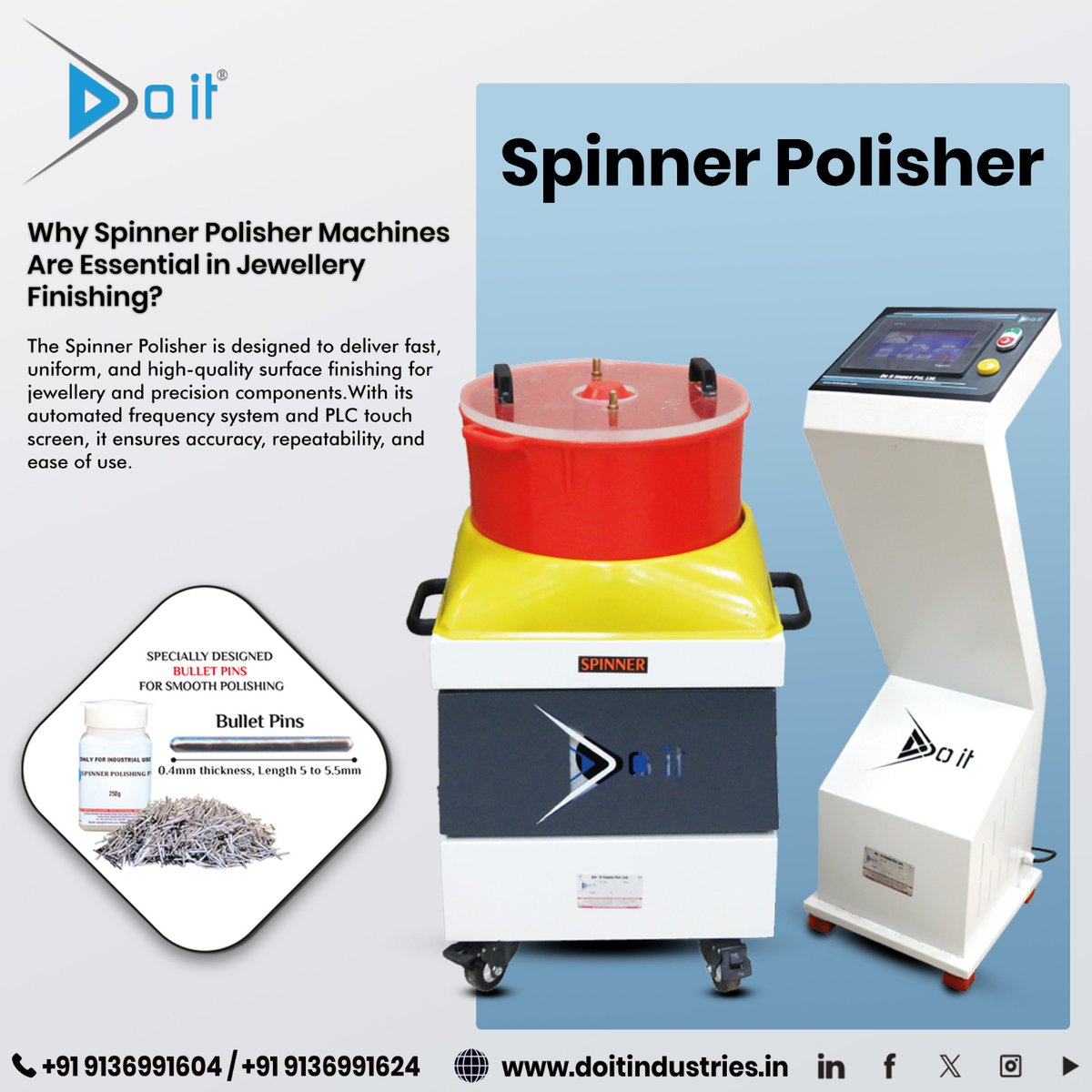 Doit_Industries's tweet image. Spinner Polisher delivers fast, uniform jewellery finishing using bullet pins to reach micro details. More consistency, less manual work.

📞 +91 9136991604 / +91 9136991624 
🌐 doitindustries.in
#SpinnerPolisher #JewelleryTech #DoitIndustries