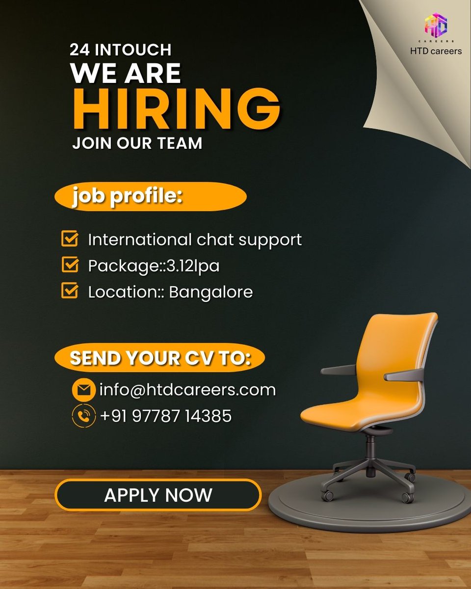 HtdCareers's tweet image. 📢 24 Intouch is hiring!
💬 International Chat Support
✔️ Min 6 months experience
🎓 Any graduates
💰 3.12 LPA
📍 Bangalore

Apply now!
#Hiring #BangaloreJobs #ChatSupport #BPOJobs