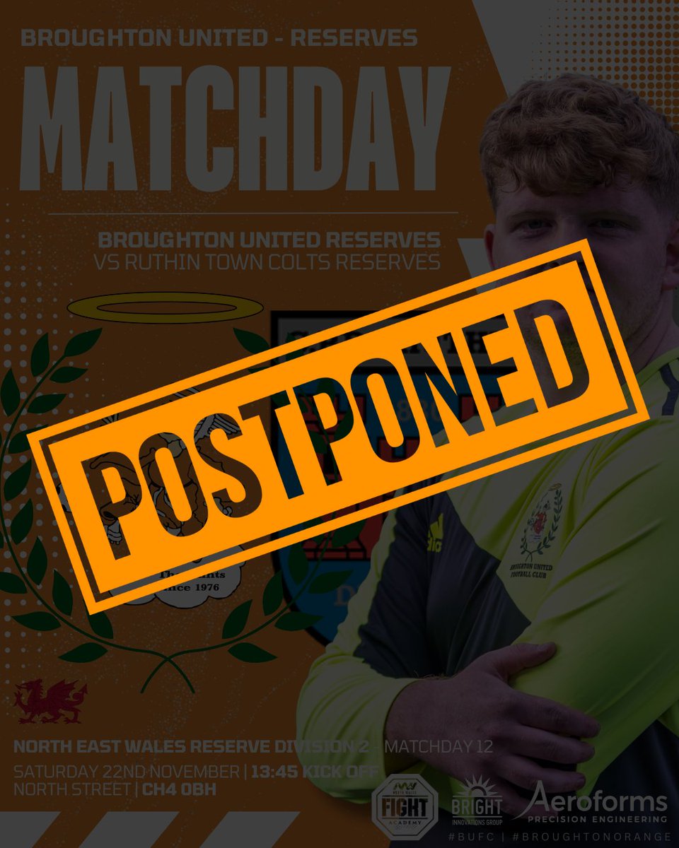 👎 | Unfortunately, todays Reserve Team game is OFF as the referee has deemed the pitch unplayable❌️

The First Team game still goes ahead👍

#BUFC⚽️ | #BroughtonOrange🟠