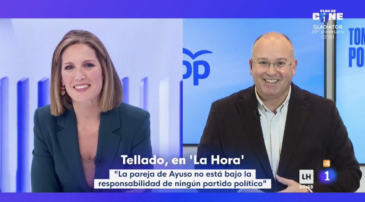 Nabilbg_'s tweet image. Tellado: “Sé que hoy es un día difícil en RTVE”

📺 El día difícil:

🔵 Telediario Matinal - líder con un 20,7%
🟣 &apos;La Hora de La 1&apos; - líder con un 21,5%
🟡 &apos;Mañaneros 360&apos; - líder con un 16,2%
🔴 &apos;Directo al grano&apos;, 11,6%
🟠 &apos;Malas lenguas&apos;, 12,5%