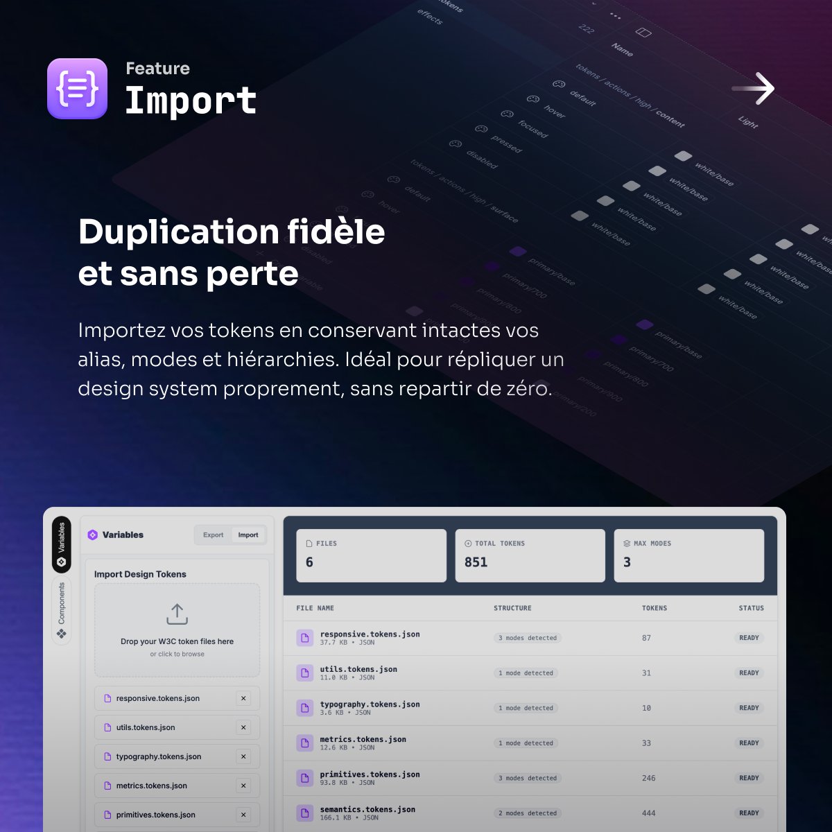 lopezrobin's tweet photo. Marre du Design Handoff qui freine l'intégration ? 😩

TokenForge est la passerelle fluide entre conception et code ! Export/Import fiable et ultra-personnalisable de votre Design System @figma.

Gratuit, vous pouvez le tester et adopter le plugin ici :
https://t.co/RJwycKgBqX https://t.co/QbSJo3JTV7
