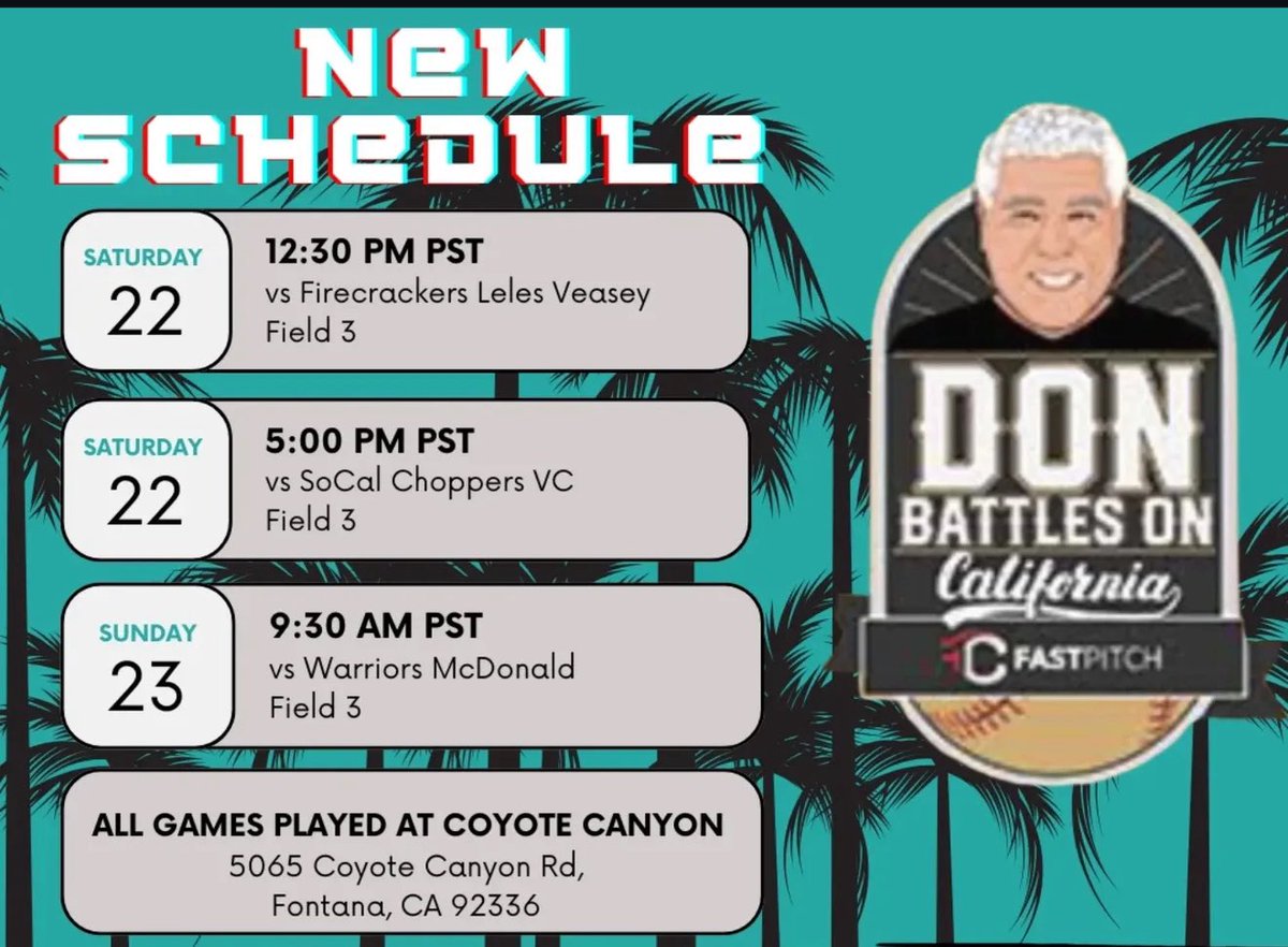 Schedule update!  We will be playing softball after all!