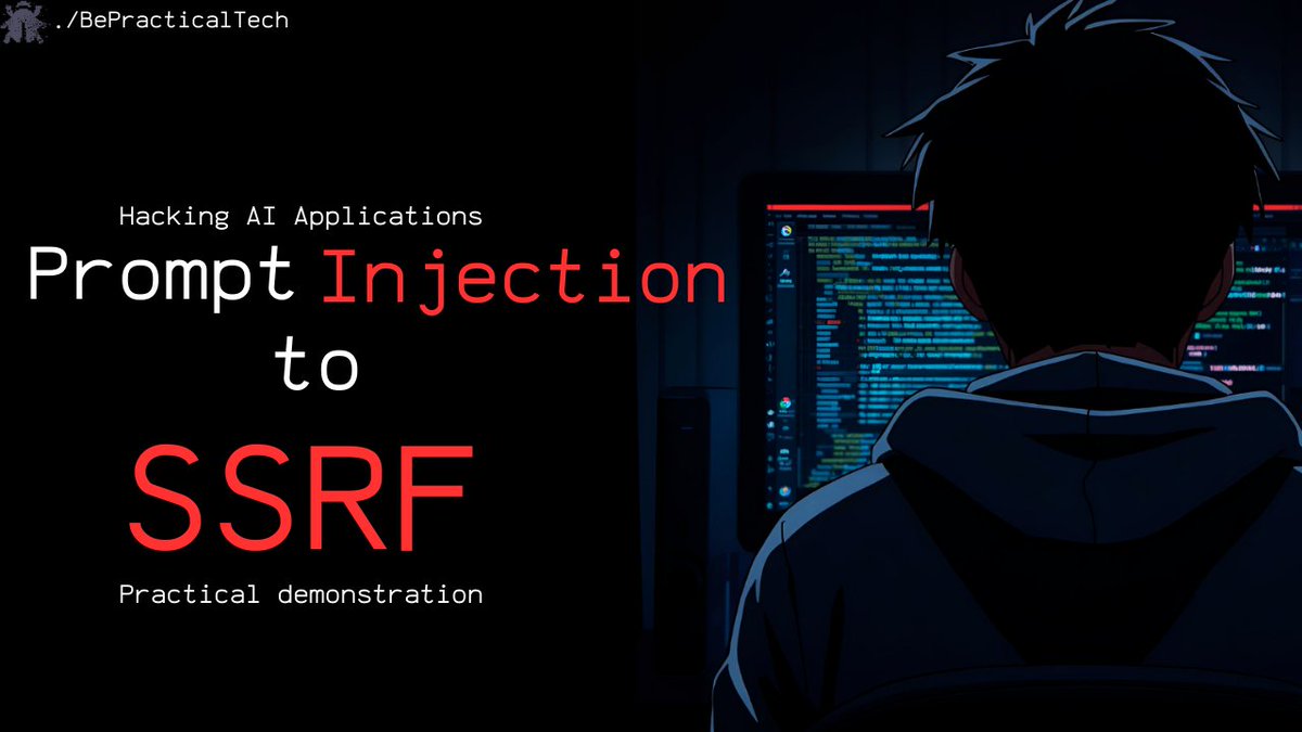 thehacktivator's tweet image. It’s wild how a single AI prompt can quietly turn into a full SSRF attack without anyone noticing!

I just released a new video where I break down this exact scenario — beginner-friendly, practically demonstrated, and focused purely on education. With so many apps rushing to…