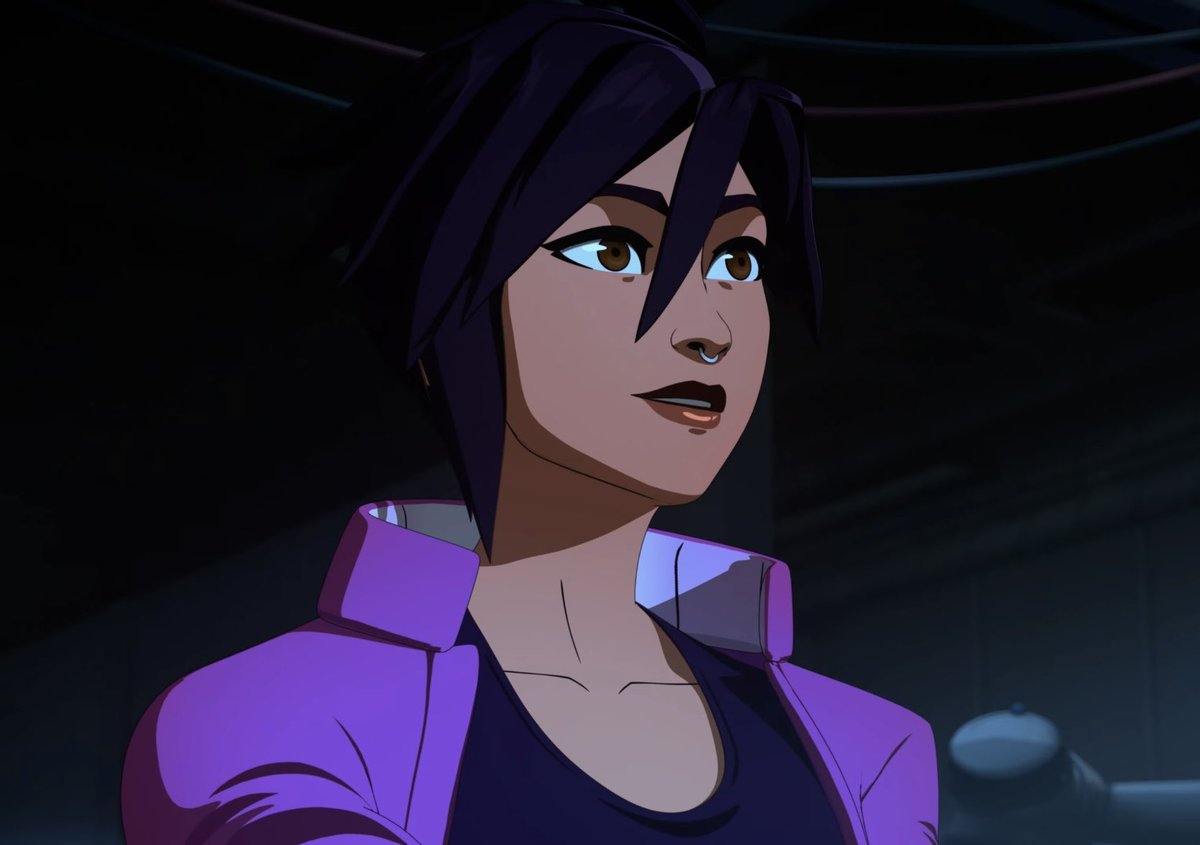 stqrlett's tweet image. the awe in her eyes when she sees his mecha man suit &amp;lt;/33
#dispatch #invisigal