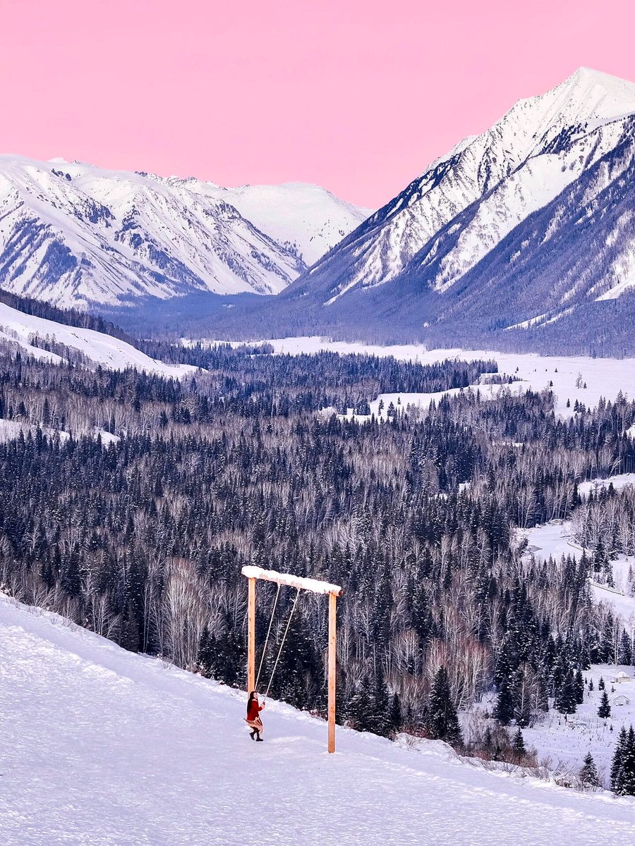 dzkdh1229's tweet image. I never knew winter could be so tender. The pink snow of Altay is unbelievable.我从未知晓冬季能如此温柔。阿勒泰的粉色雪景令人难以置信。
#TravelXinjiang #Unbelievable
＃阿勒泰 #大美中国  ＃喀纳斯