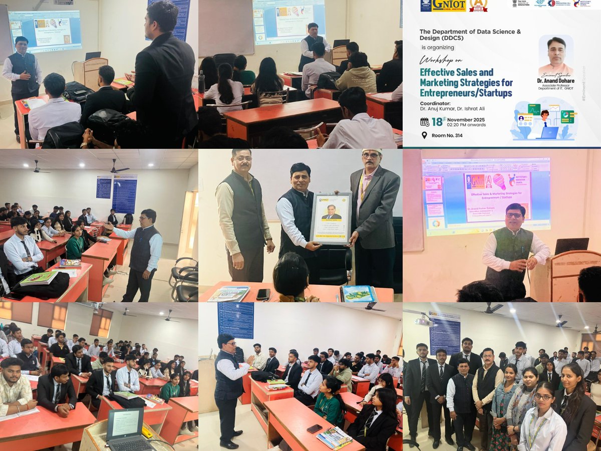 GNIOTCollege's tweet image. DDCS GNIOT conducted a workshop on effective sales and digital marketing strategies, helping aspiring entrepreneurs boost growth and build strong customer relationships.
 #Entrepreneurship #SalesAndMarketing