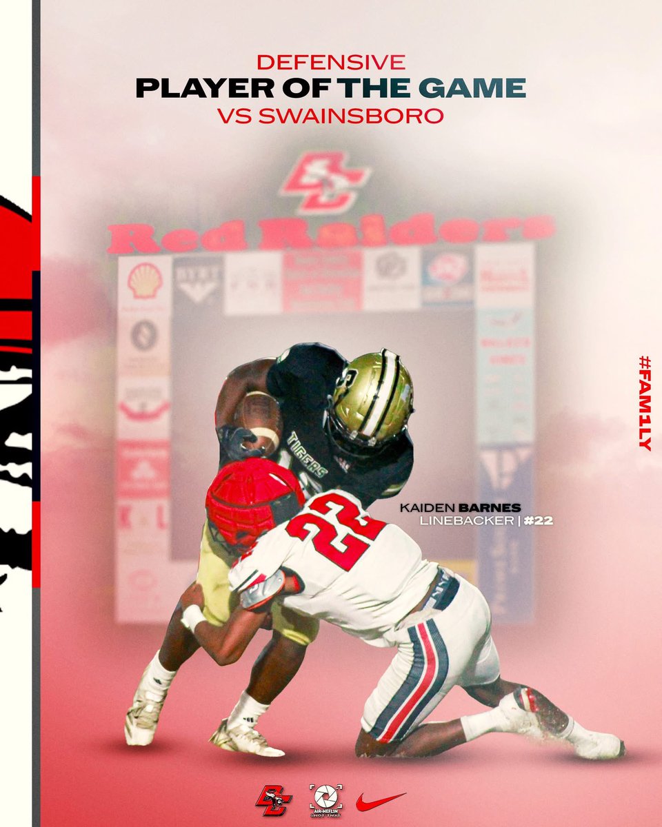 RecruitBCFB's tweet image. 🚨Players of the Game vs Swainsboro🚨

Farm Bureau - Theron Moore 

Offensive - Mason Johnson &amp;amp; Whitman Tyre

Defensive - Kaiden Barnes

Special Teams - Isaiah Thomas 

#FAM1LY 🔴⚪️⚫️