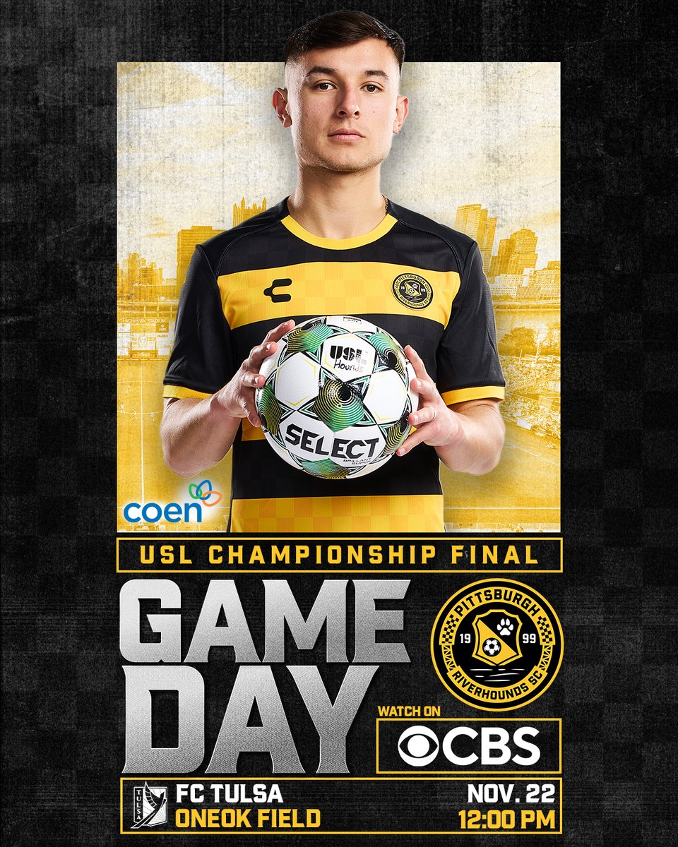It all comes down to this 🏆 

🆚 @fctulsa
⏰ 12pm EST / 11am CST
📍 ONEOK Field
📺 <a href="/CBS/">CBS</a>
🎥 Paramount+
📻 <a href="/SiriusXMFC/">SiriusXM FC</a>

Match presented by <a href="/CoenMarkets/">Coen Markets</a>
#TULvPIT #Grittsburgh #USLPlayoffs