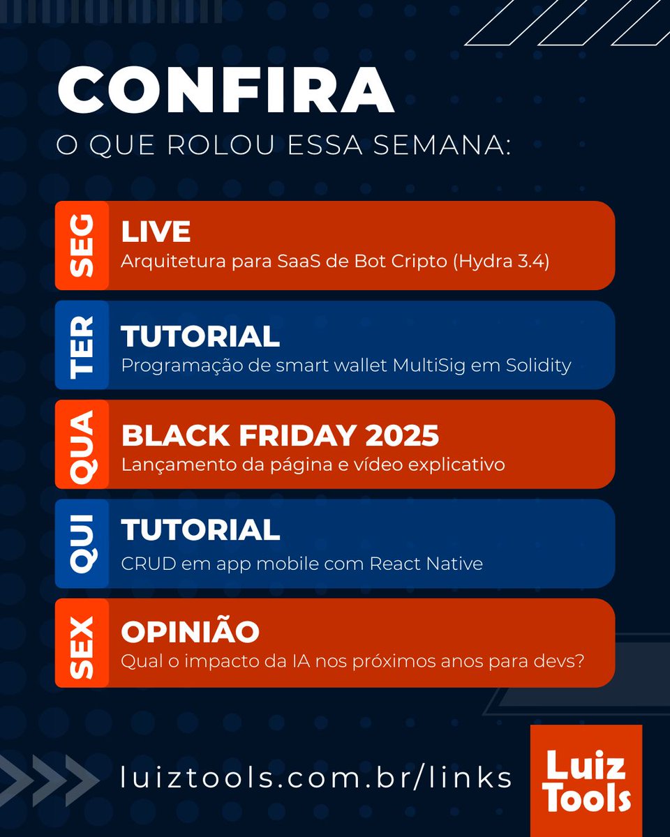 luiztools's tweet image. Confira todas as novidades que rolaram esta semana. Teve live, vídeos no canal, posts no blog...

luiztools.com.br/links

#criptomoedas #web3 #blockchain #javascript #nodejs #softwaredeveloper