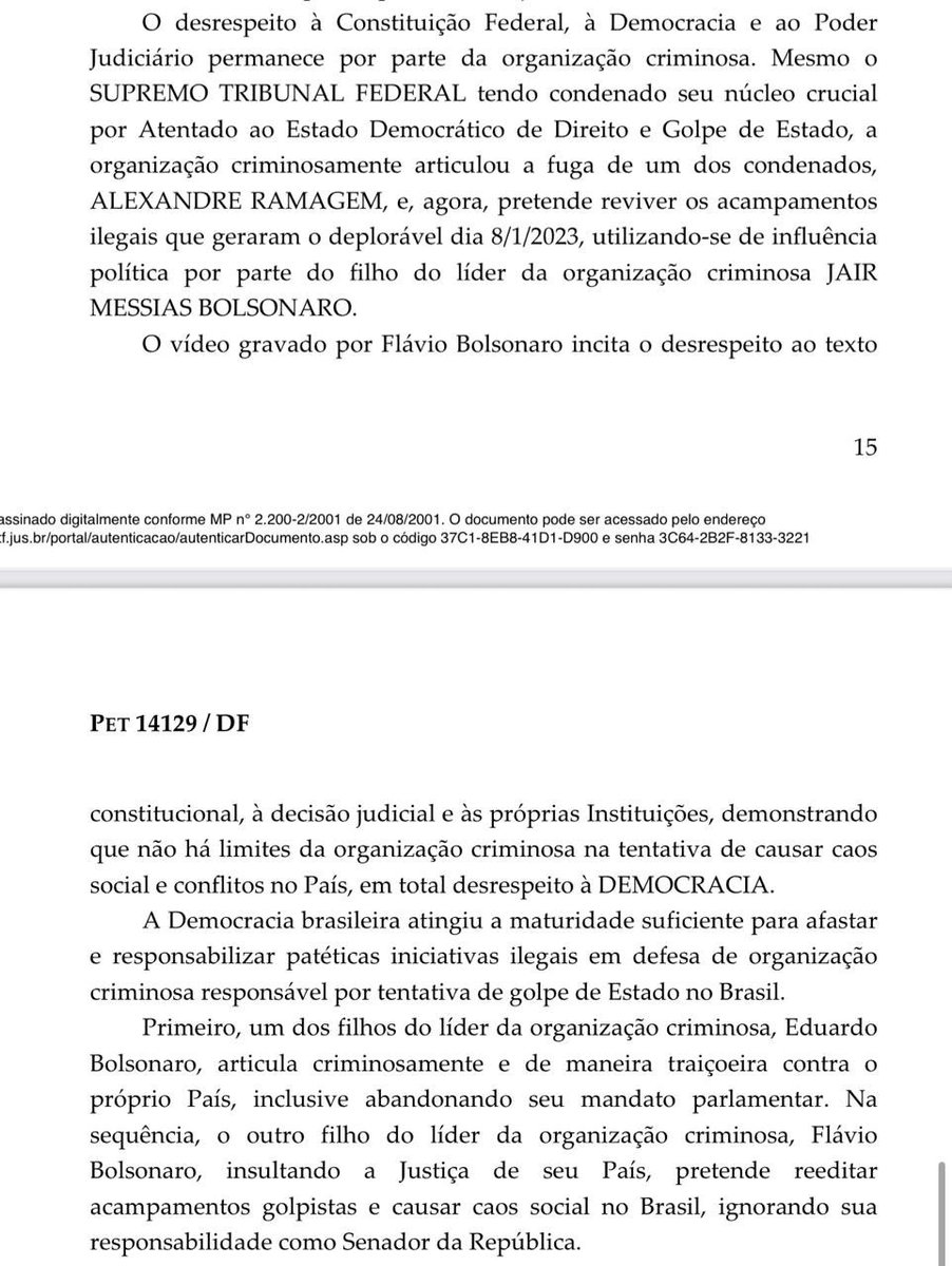 As coisas escritas na decisão de Alexandre de Moraes é que são “patéticas”. 

O cara literalmente está proibindo manifestação pacífica. 

Além de prender Bolsonaro quer impedir a livre manifestação em favor dele. 

Só falta proibir de falar do cara.