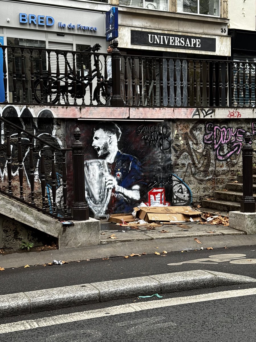 rdppsg's tweet image. 🔴🔵 Excellent graphiti de Gonçalo Ramos boulevard Saint-Martin Paris 3e. #PSG Cc @PSG_inside