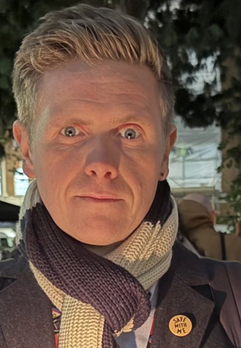 Holy Jesus…!!! 

Just came across this. 

Who is this &amp; why is he wearing a badge saying “Safe With Me”, when it looks like he’s about to cover you in cress &amp; stick you in the fridge… 😱