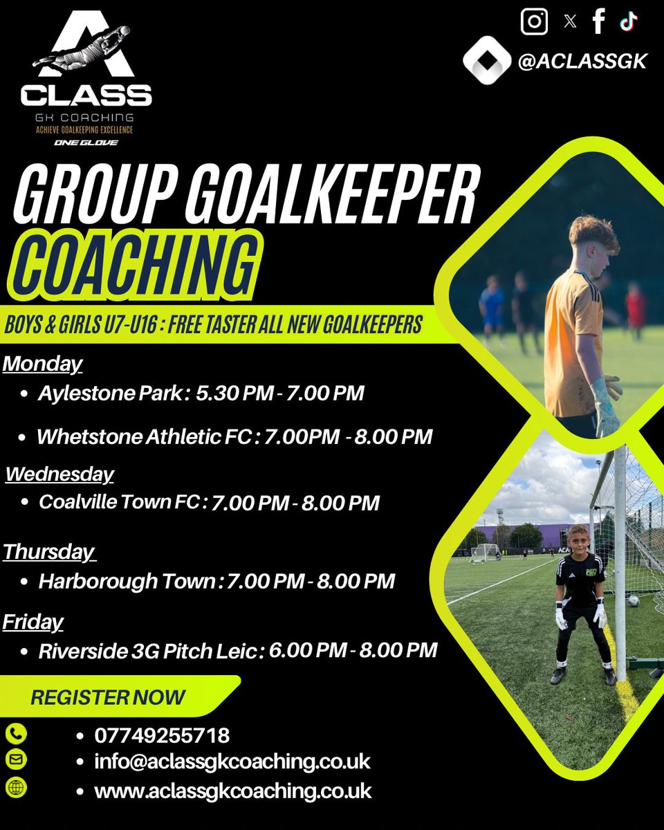 East Midlands Goalkeepers 
Visit- aclassgkcoaching.co.uk