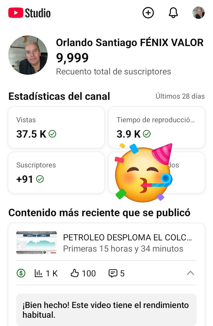🥂BUENOS DÍAS...🥂

Me preguntó: ¿Quien se convertirá en el Suscriptor o Suscriptora #10.000 ?

Este es un Canal para todas las personas..  Que le enseña de Finanzas, Bolsa, educación Financiera y con videos Diarios GRATIS.

Suscríbete Aqui GRATIS: youtube.com/@orlandosj22?s…