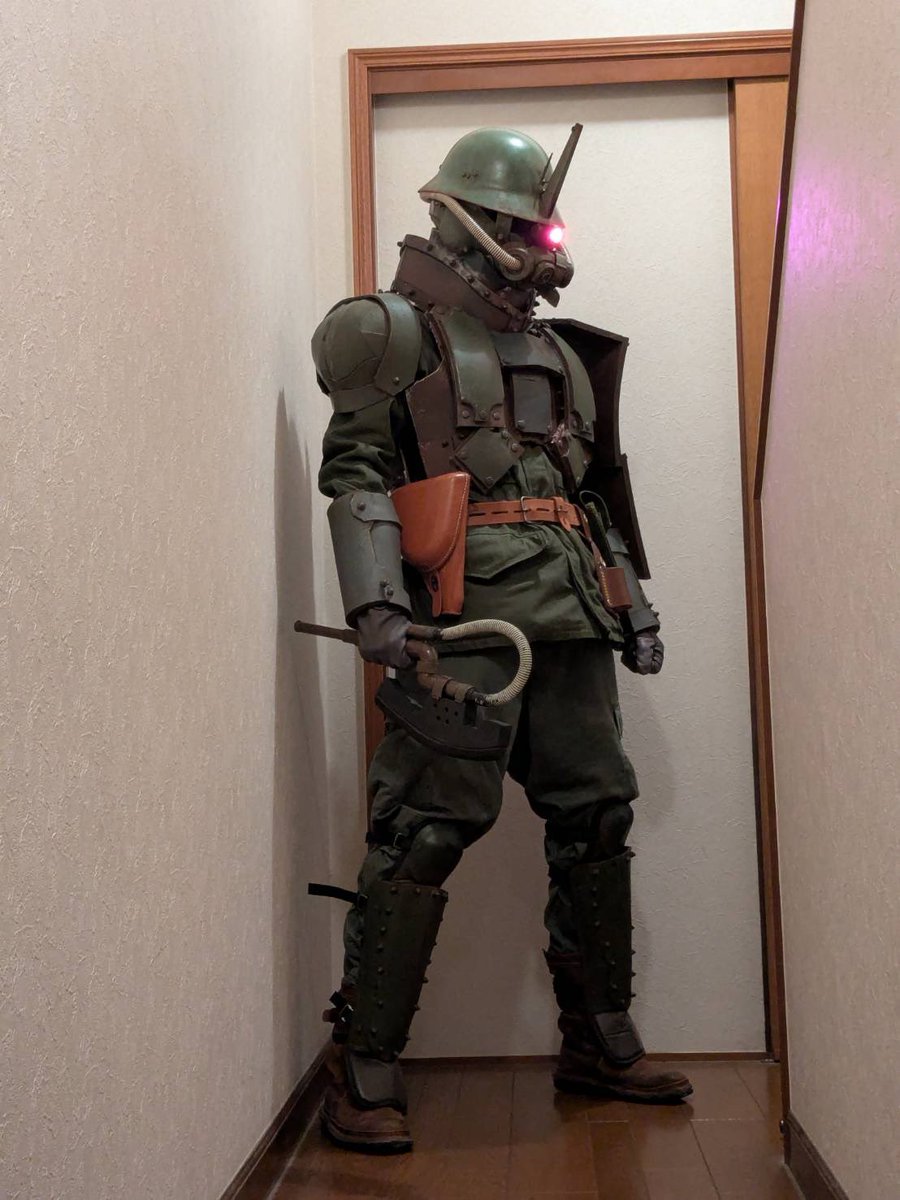 butakinoko2020's tweet image. ザク人間にツノをつけました。
ヘルメット部分も変えたので、
だいぶザク人間になりました

#コスプレ
#cosplay