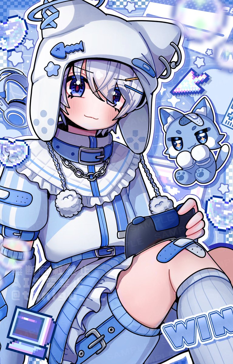 🤍🐱🎮🩵

#イラスト
 #三連休はフォロワーが増えるらしい