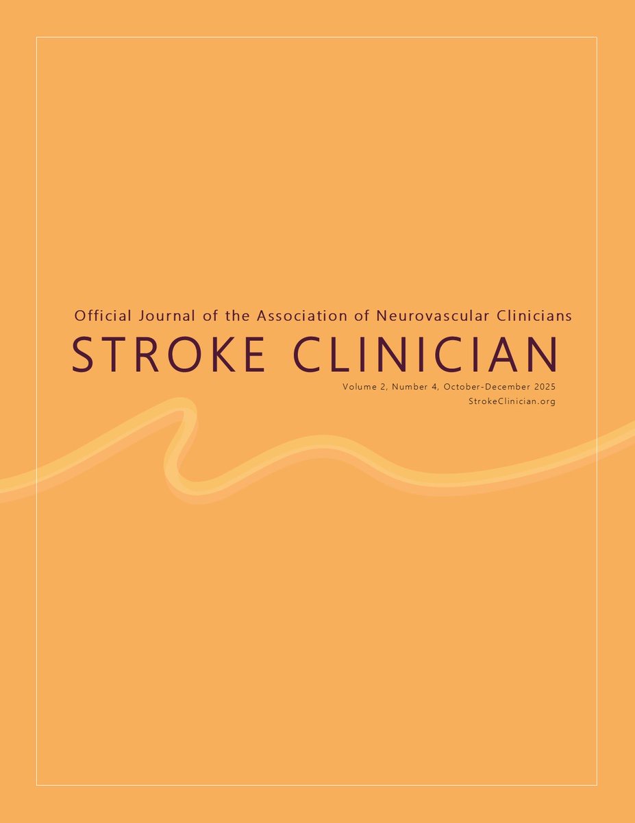 Our Fall 2025 edition of Stroke Clinician is live! Enjoy open access and be inspired!
journals.psu.edu/strokeclinicia… #becausestrokepatientsdeservenothingless #stroke #strokecare <a href="/ANVC__/">Association of Neurovascular Clinicians</a> #StrokeClinicianJournal