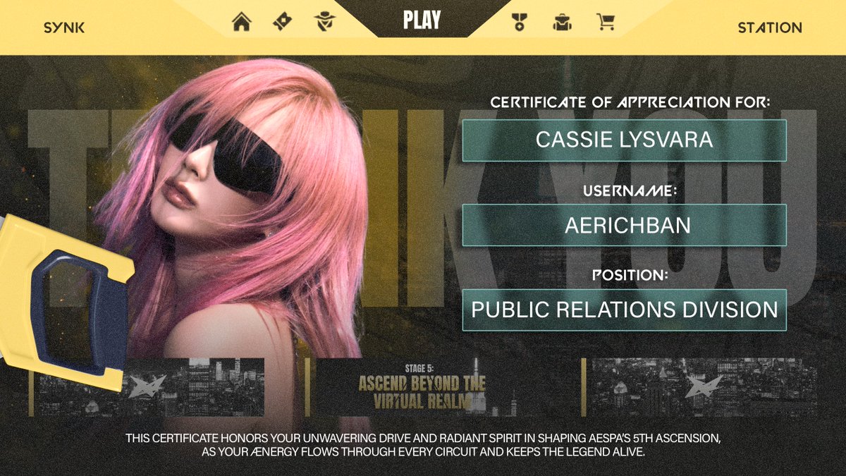 ᅠᅠ
Utter devotion is what one aims to pour into the 𝗦𝗧𝗔𝗚𝗘 𝟱 : 𝗔𝘀𝗰𝗲𝗻𝗱 𝗕𝗲𝘆𝗼𝗻𝗱 𝗧𝗵𝗲 𝗩𝗶𝗿𝘁𝘂𝗮𝗹 𝗥𝗲𝗮𝗹𝗺, for its triumph, for what lies beyond 🎯𑁤 And with this I, Cassie Lysvara of Public Relations, sign out of the tetris in great pride. 
ᅠᅠ