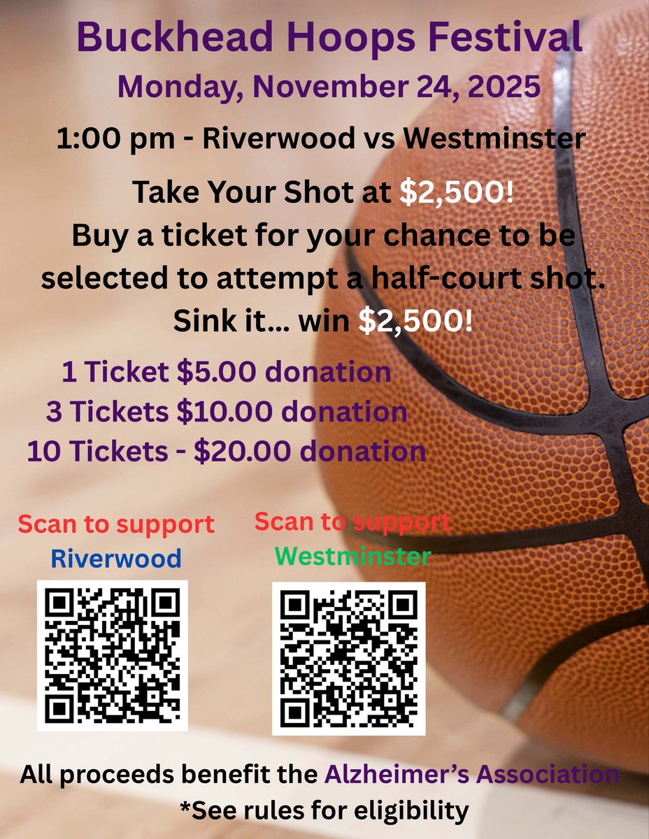 The second annual Buckhead Hoops Festival is back! Join us on Monday at Holy Innocents to watch <a href="/rwrbasketball/">Riverwood Basketball</a> and other local schools compete. 

🔗Here’s everything you need to know: riverwoodathletics.com/news/68957f7d-…

🏀Thank you to <a href="/HIESAthletics/">HIES Athletics</a> for hosting! <a href="/TonyWatkinsHIES/">Tony Watkins</a>