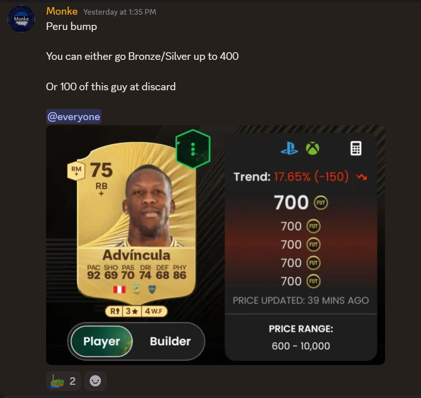 FutMonke's tweet image. 🚨FREE TRADING TIP🚨

Reply to this tweet with your budget and I will DM you an investment that's GUARANTEED to make you coins this week💰

(Must be following)

#FC26