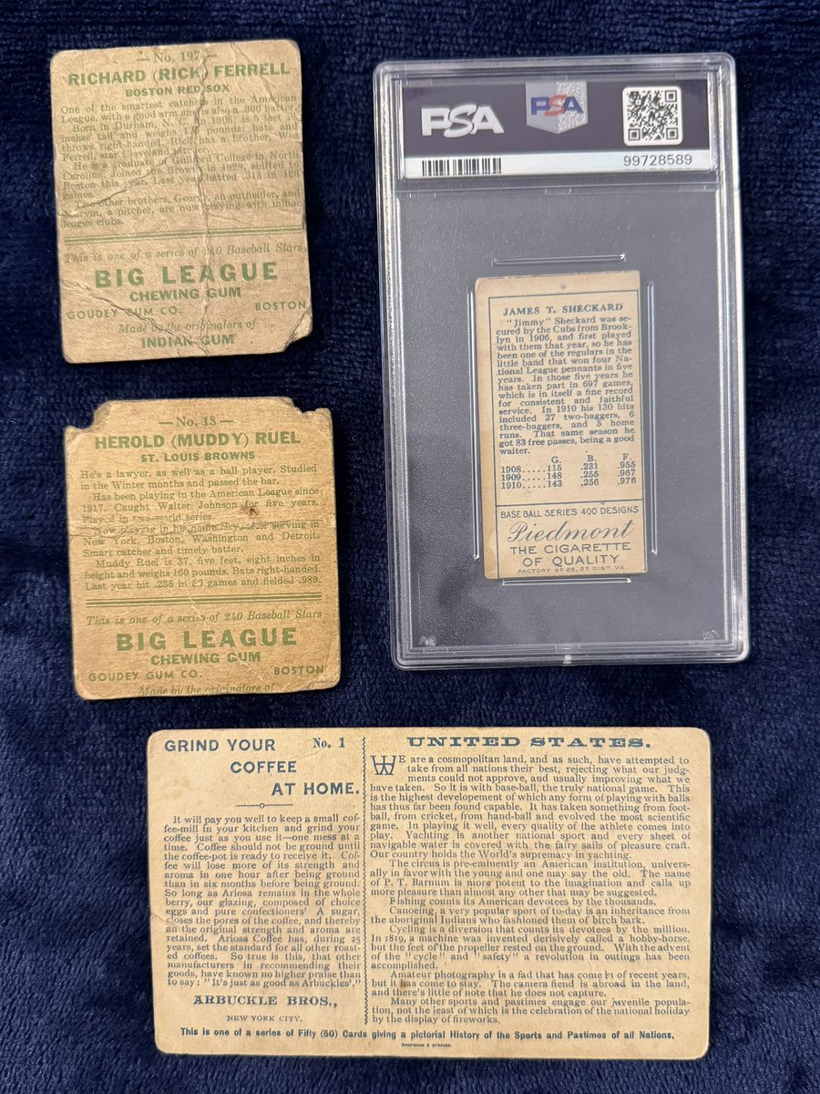Saturday #CornerOfYourCollection Let’s see a small corner of YOUR collection: vintage, modern, sports, non-sports, your choice! Today: my oldest baseball cards- I love them! Technically one’s a trade card, but I see baseball <a href="/1Cash28/">Cash</a> <a href="/CardPurchaser/">Card Purchaser</a> <a href="/TradesBaseball/">Nobody is listening anyway - Harry Doyle</a> 
Enjoy today!