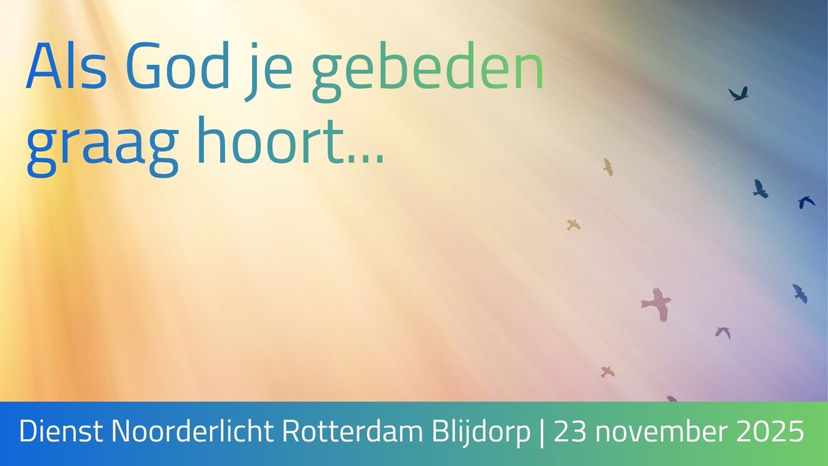 Morgen gaat het in de dienst in de Prinsekerk over of God je gebeden al dan niet graag hoort. Schuif vooral aan! noorderlichtrotterdam.nl/inspiratie/als…