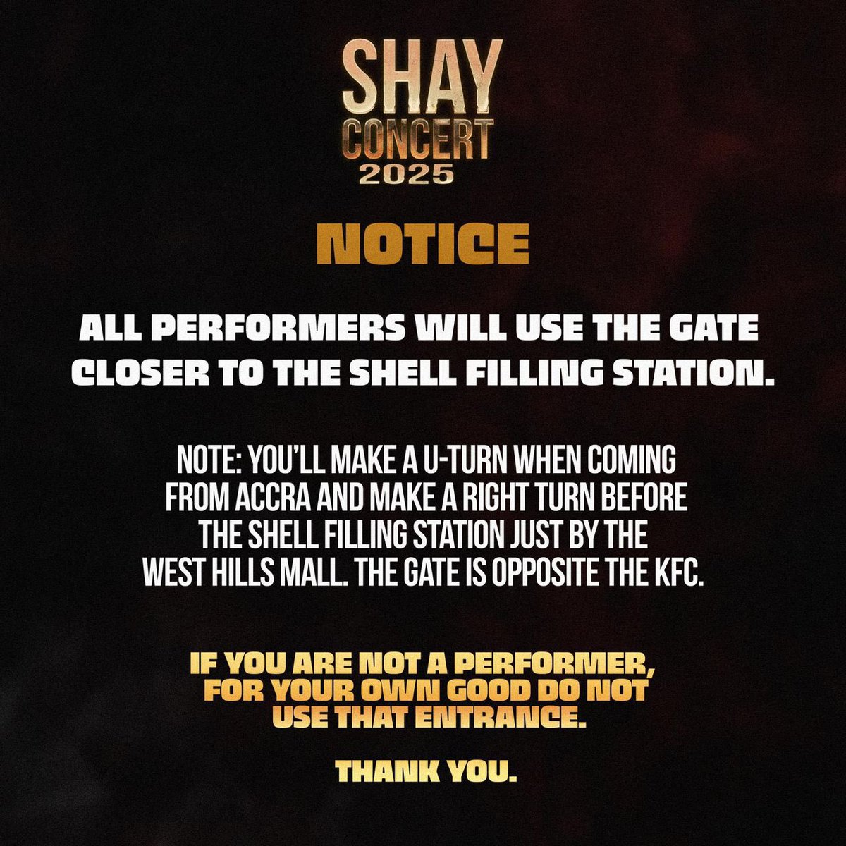 Please take note 🙏🏿🔥 #SHAYCONCERT
