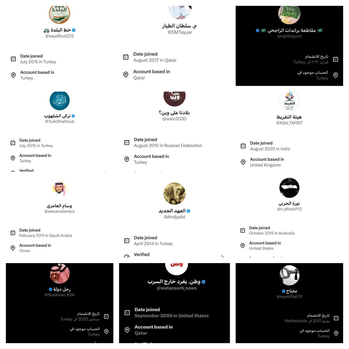 ABDULMAJeed's tweet image. الحسابات المعادية التي كُشف موقعها اليوم لم تكن مفاجِئة… بل كانت تأكيدًا لما كشفه السعوديون مبكرًا .

- أما الصادم للبعض أن &quot;حملات المقاطعة&quot; ضد الشركات والوزراء كانت تُدار من خارج المملكة.. شارك فيها البعض بحسن نية دون أن يدركوا خلفيات الجهات التي حرّكتها .

#قايمه_المفضوحين