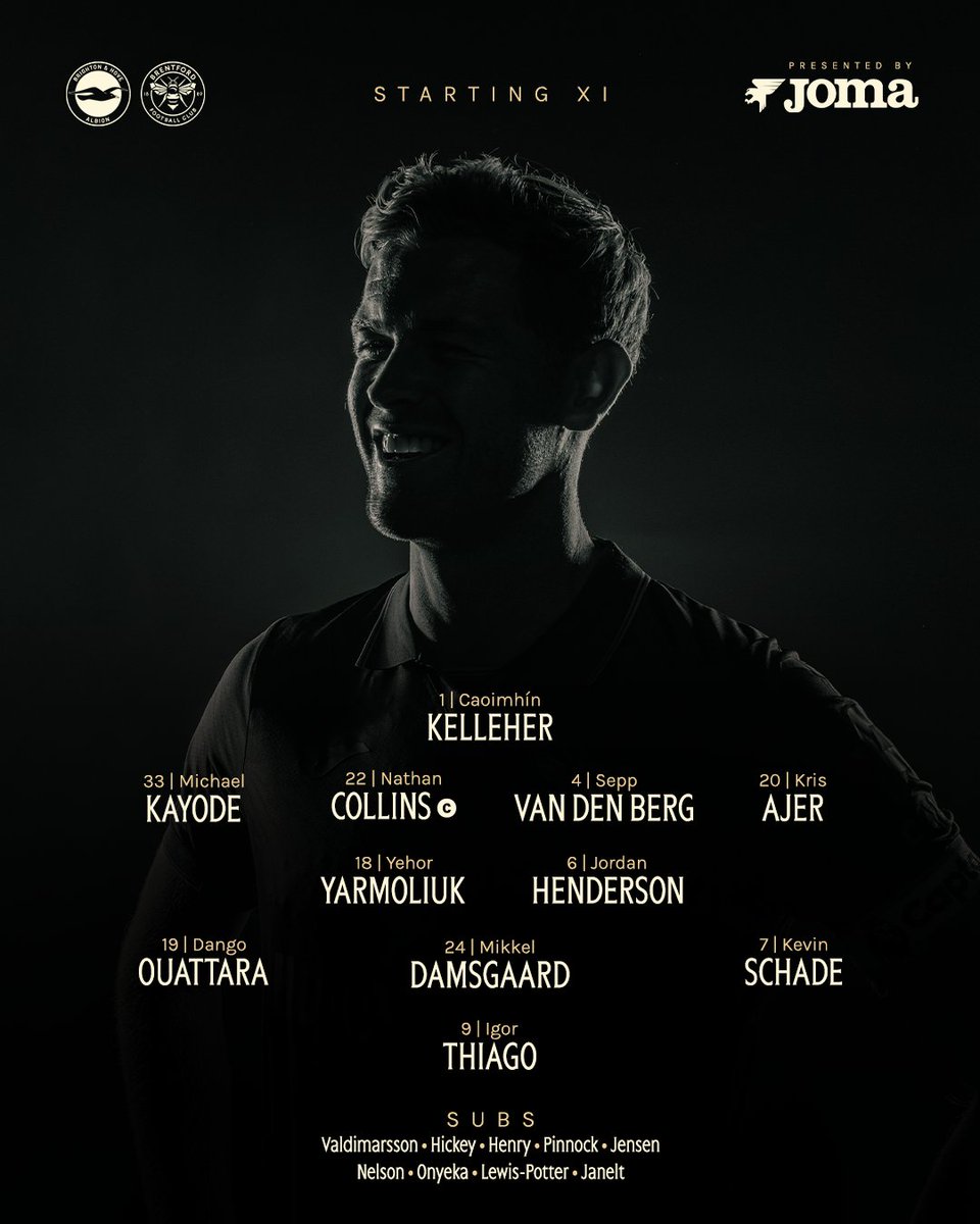 BrentfordFC's tweet image. Your Bees to take on Brighton 🐝