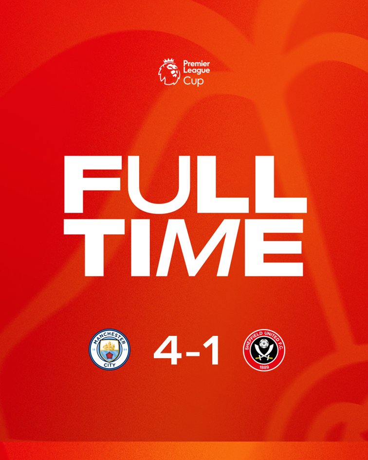 sufcdevelopment's tweet image. FT: City add a fourth late on as our young Blades bow out of a tough Premier League Cup group.