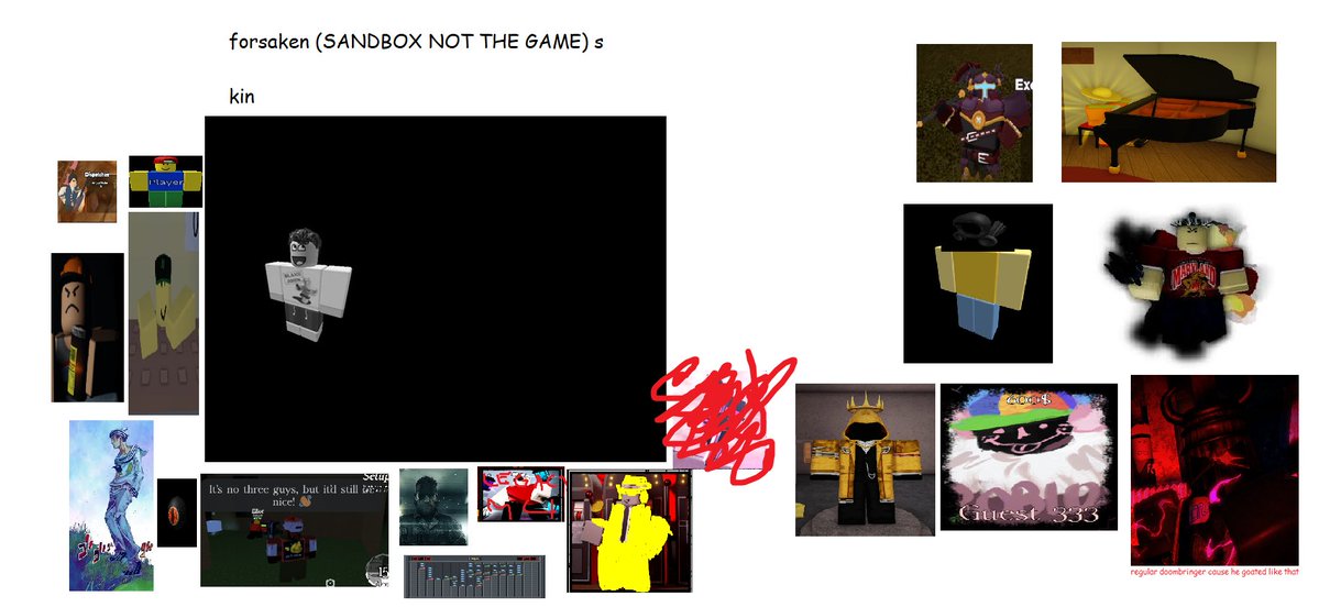 stringtheo1's tweet image. alright guys so likes heres my forsaken (SANDBOX NOT THE GAME) survivor/killer and which skin do i use