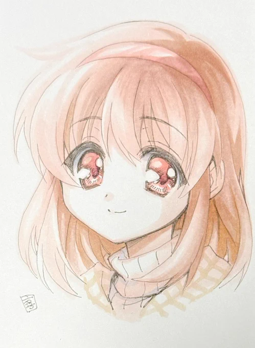 1200日目のアナログイラストはKanonの月宮あゆです。